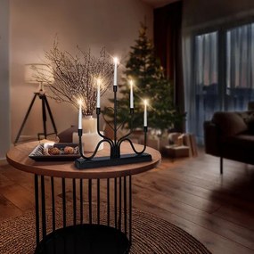 Solight Świecznik metalowy LED, 5x LED, 40 cm, 2x AA