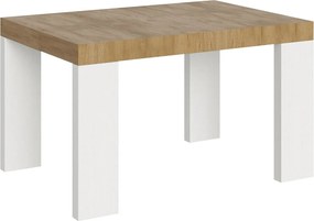 Stół rozkładany 90x130/234 cm Blat Roxell Mix Natural Dąb - Nogi Jesion Biały