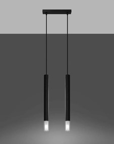 Lampa wisząca WEZYR 2 czarna SOLLUX  LIGHTING