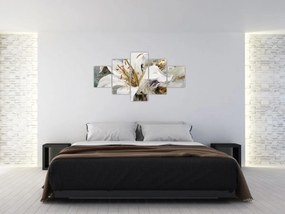 Obraz - Abstrakcja z lilią (125x70 cm)
