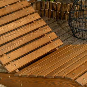 Outsunny leżak leżak, leżak ogrodowy na basen, balkon teak