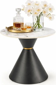 Ława kawowa w stylu glamour biały marmur + czarny G1-W55