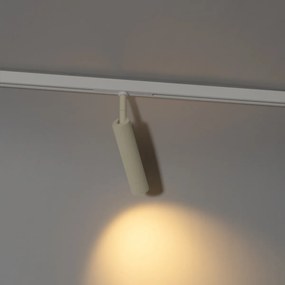 Nowoczesny reflektor Slimline Uzzy w kolorze beżowym i białym do systemu szynowego jednofazowego