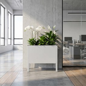 Osłona donica na kwiaty metalowa mała szara: DAISY 400 x 350 x 250 mm