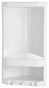 Dwupoziomowa półka narożna GEDY 8079 Junior, 18,9x 38,5 x 13,9 cm, termoplastyczna, biała