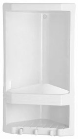 Dwupoziomowa półka narożna GEDY 8079 Junior, 18,9x 38,5 x 13,9 cm, termoplastyczna, biała