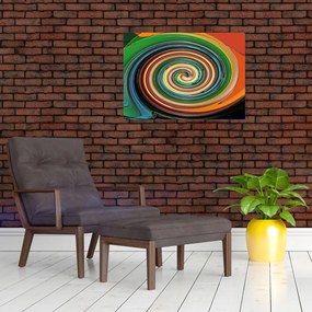 Abstrakcyjny obraz - kolorowa spirala (70x50 cm)