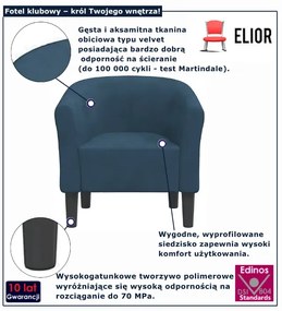 Ciemnoniebieski fotel tapicerowany   B4-Z78