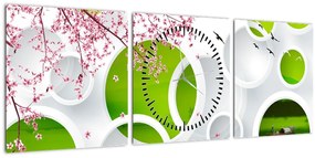 Obraz - Molo nad jeziorem (z zegarem) (90x30 cm)