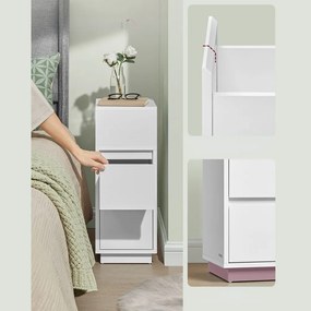 Vasagle Szafka nocna ROBIN, 30x25x65cm, biała