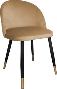 Krzesło Colin na metalowych nogach – nowoczesne i tapicerowane : Kolor nogi - Czano-złota stożek, Kolor tkaniny - VELVET - MG06, Typ siedziska - Siedzisko stałe, Typ tkaniny - Velvet