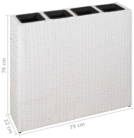 Biała duża donica ogrodowa z technorattanu G8-Z06