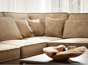 Jasnobrązowy narożnik z tkaniny szenilowej (prawostronny/w kształcie litery L) Kirou – Maison de Rêve