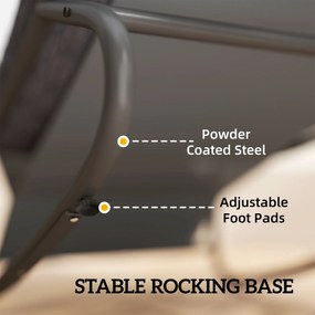 Outsunny Fotel bujany z szerokim siedziskiem z siatki i grubą poduszką, 101 x 66 x 63 cm, szary | Aosom PL