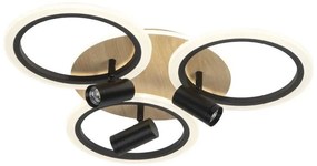 LED 70W 230V 3000-6500K czarno-brązowe plafon z ściemniaczem + DO