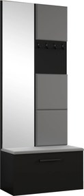 Masseno Garderoba MODULO 161,2/204/40 cm do Przedpokoju Nowoczesna Czarna