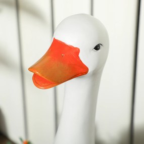 Outsunny Doniczka, Łabędź z torbą na ramię, Odporny na warunki atmosferyczne, 32 x 18 x 60 cm, Biały, Brąz