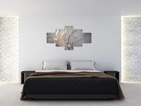 Obraz - Szaro - złoty marmur (125x70 cm)