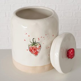 Ceramiczny pojemnik kuchenny, z pokrywką, STRAWBERRY