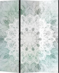Parawan pokojowy 3-częściowy 135x172 Dwustronny dekoracyjny boho zen Szary Zielona Mandala Zen