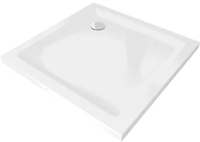 Mexen Flat brodzik kwadratowy slim 100 x 100 cm, biały, syfon chrom - 40101010