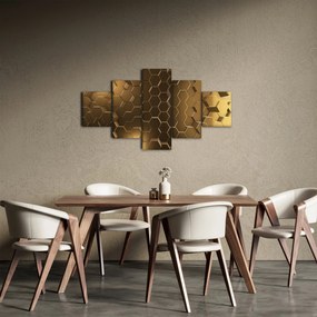 Obraz - Złote sześciokąty (125x70 cm)