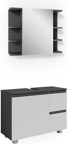 Zestaw mebli łazienkowych antracyt 80x33x60 j-shape