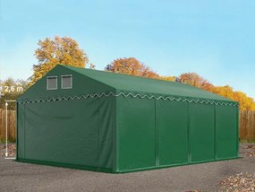 TOOLPORT 6x8m Namiot magazynowy - 2,6 m wysokość ścian bocznych, PVC 800, ciemnozielony, bez statyki - (7690BL)