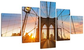 Obraz - Brooklyn Bridge, Manhattan, New York (125x70 cm)