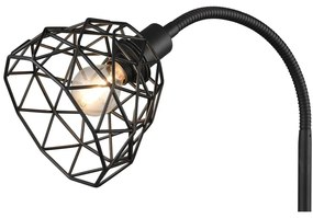 Czarna lampa stojąca z metalowym kloszem (wys. 180 cm) Haval – Trio