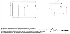 Beżowy sztruksowy szezlong (lewostronny) Chic Charlotte – Miuform