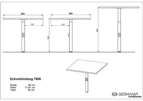 Biurko z regulacją wysokości z blatem w dekorze dębu 200x240 cm Agenda – Germania