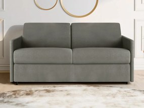 Kanapa 3-osobowa z ekspresowym mechanizmem rozkładania z tkaniny CALIFE - Kolor: jasnoszary - Wymiary miejsca do spania: 140 cm - Materac 18 cm
