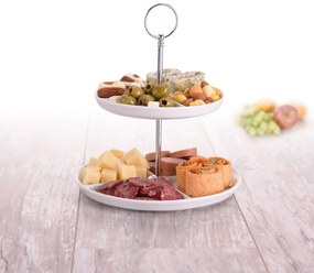 Patera porcelanowa z 2 poziomami, 26 cm