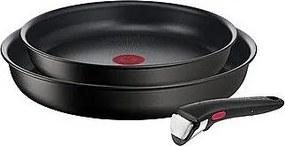 Zestaw 2 patelni Tefal Ingenio Eco Resist 24 i 28 cm z odłączaną rączką, powłoka nieprzywierająca Titanium, indukcja, produkcja francuska