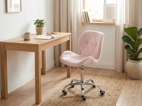 PROMOCJA Różowy fotel biurowy AVOLA VELVET II. jakość