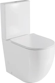 Miska WC PMR Rimless Przyścienna | Podwyższona Wysokość dla Osób z Ograniczoną Mobilnością | Deska Duroplast Soft Close z Systemem Szybkiego Wypinania