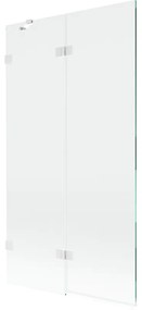 Mexen Lunar parawan nawannowy 2-skrzydłowy lewy 100 x 150 cm, transparent, biały - 897-100-100-20-00-L