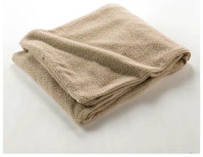 Beżowy polarowy koc 180x220 cm Curly Wooly – douceur d'intérieur