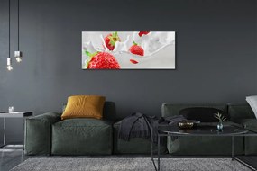 Obraz na płótnie Truskawki w Białym Mleku