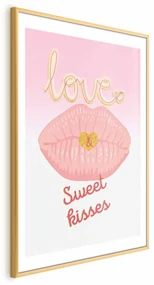 Plakat Sweet Kisses 21x30 cm z ramą złotą z marginesem ARTGEIST B