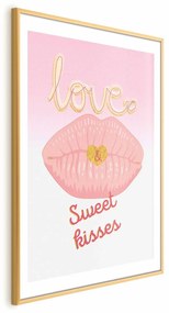 Plakat Sweet Kisses 40x60 cm z ramą złotą z marginesem ARTGEIST B