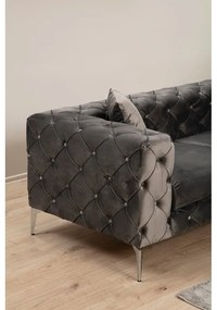 Ciemnoszara aksamitna sofa 237 cm Como – Balcab Home