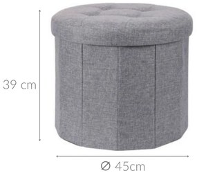 Pufa z pikownym siedziskiem OTTOMAN, Ø 45 x 39 cm