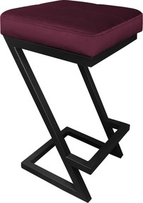 Hoker ZETA krzesło barowe tkanina Welur podstawa metalowa LOFT : Kolor Stelaża - Czarny , Kolor tkaniny - VELVET - MG02