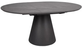 Stół okrągły rozkładany Angel II 120-160 cm efekt marmuru czarny SIGNAL