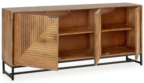 Niska komoda z litego drewna mango w naturalnym kolorze 170x79 cm Nereida – Marckeric