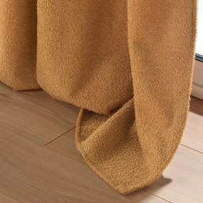 Brązowa zasłona z materiału bouclé 140x240 cm Wooly – douceur d'intérieur