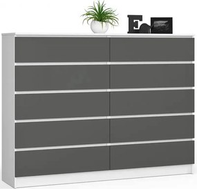 Nowoczesna komoda do salonu biały + grafit D7-C78