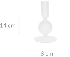 Szklany świecznik na nóżce, 14 cm